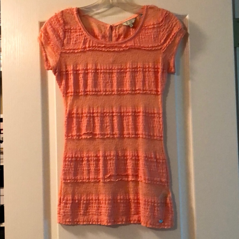 Guess Cap Sleeve Stretch Lace Top